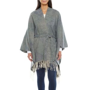 Liz Claiborne Wrap Poncho Kimono Open Front Sweater Cardigan